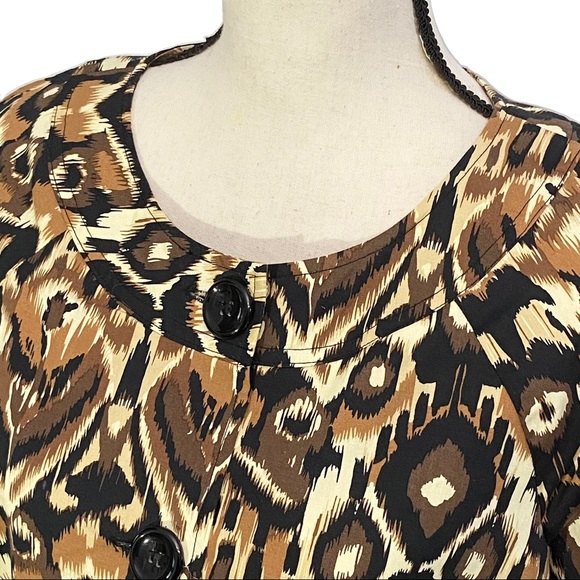 3/$10 Notations Blazer 6 Short Sleeve Leopard Cheetah Print - Picture 3 of 11